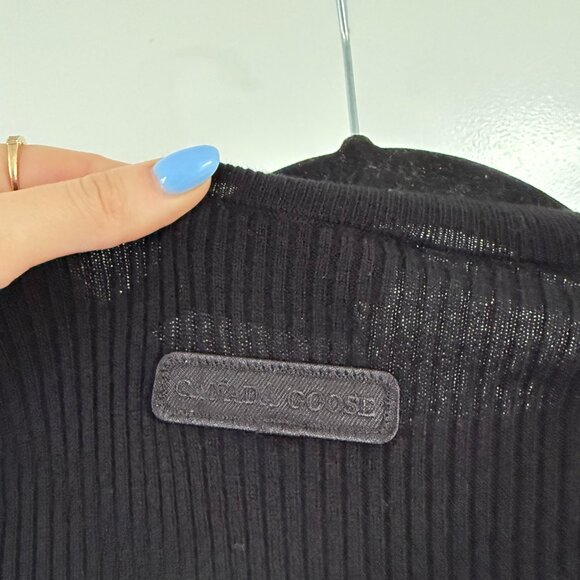 NWT Canada Goose Georgian Slim Crewneck Sweater Black Sz Medium Ribbed Knit Wool - Picture 9 of 11